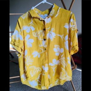 Faithful the Brand Anthropologie Button Down Floral Hawaiian Shirt